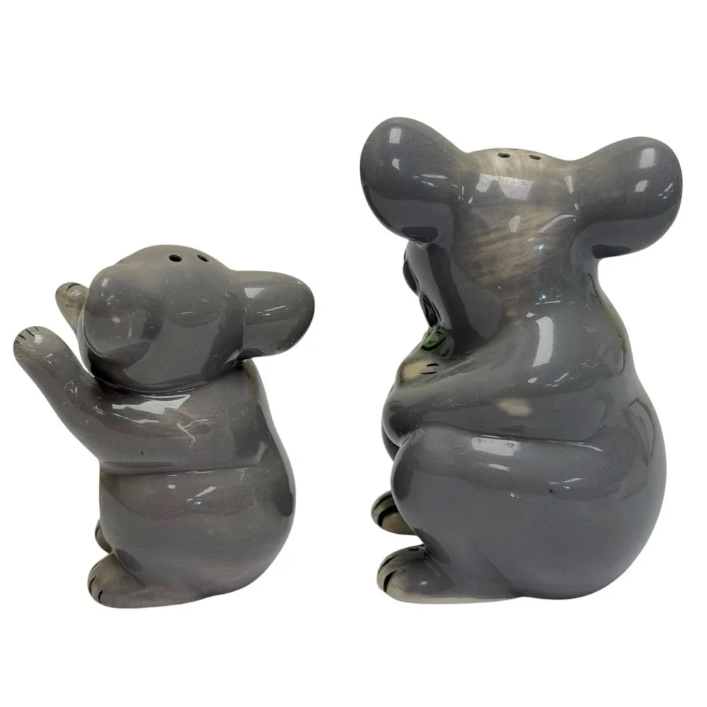 Westland Koala Bear Salt & Pepper Shakers Set Mama & Baby Magnetic Ceramic